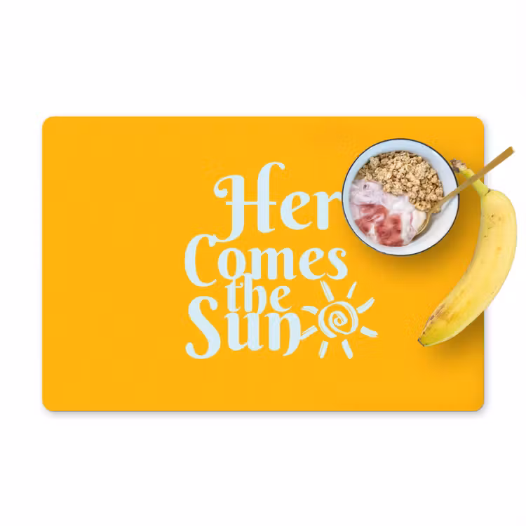 Placemat - 6 stuks - Geel - Blauw - Here comes the sun — 1