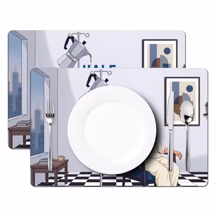 Placemat - 6 stuks - Half human, Half Coffee - Infuus - Koffie — 2