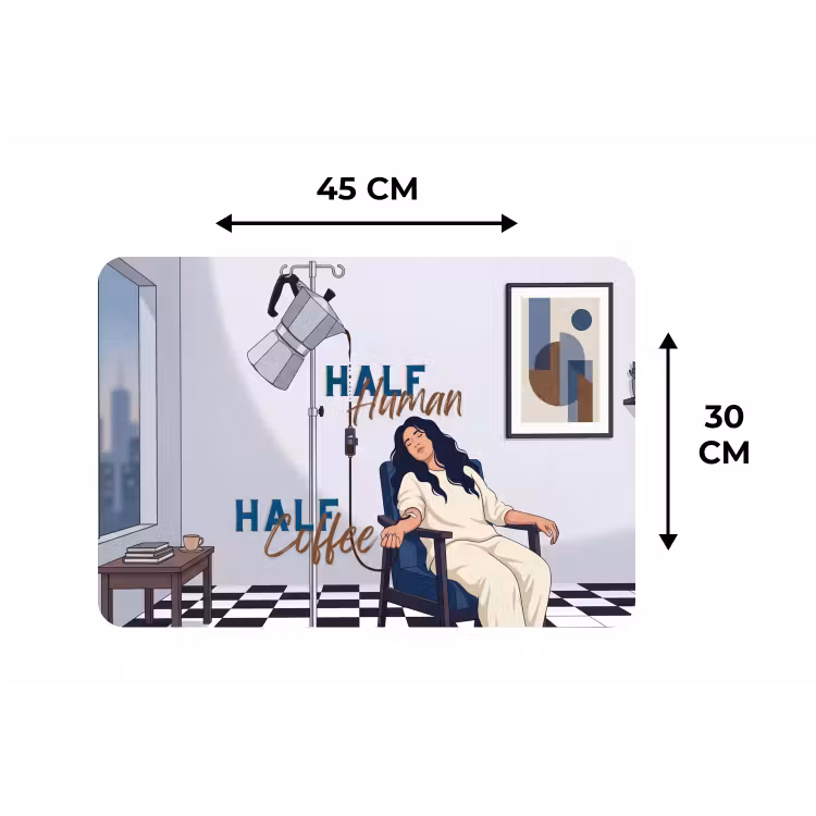 Placemat - 6 stuks - Half human, Half Coffee - Infuus - Koffie — 3