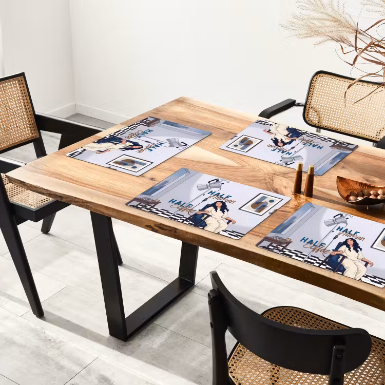 Placemat - 6 stuks - Half human, Half Coffee - Infuus - Koffie — 5