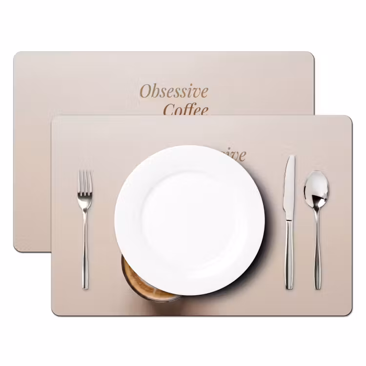 Placemat - 6 stuks - Koffie - Obessive Coffee Disorder - Beige — 2