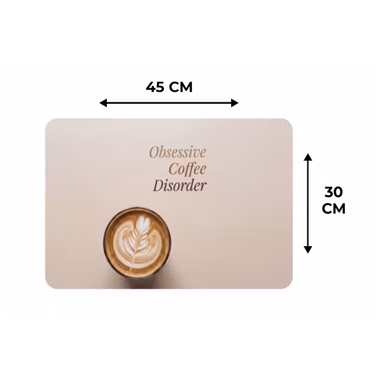 Placemat - 6 stuks - Koffie - Obessive Coffee Disorder - Beige — 3