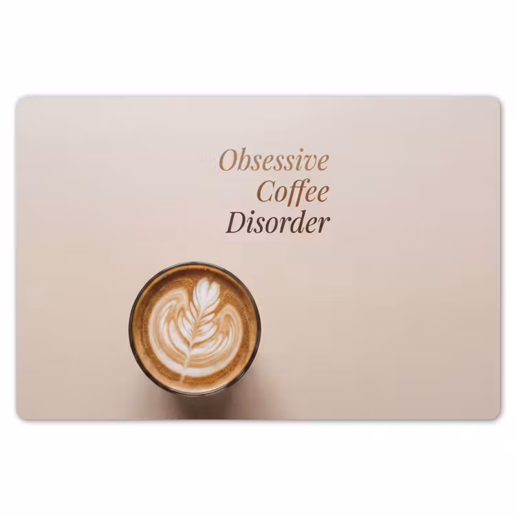 Placemat - 6 stuks - Koffie - Obessive Coffee Disorder - Beige — 7