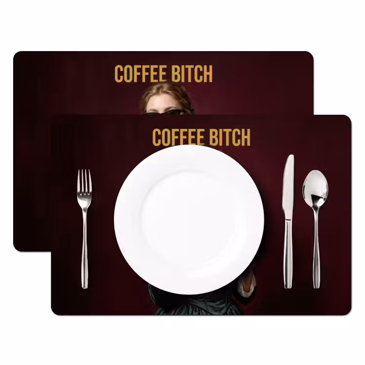 Placemat - 6 stuks - Koffie - Vrouw - Middelvinger — 2