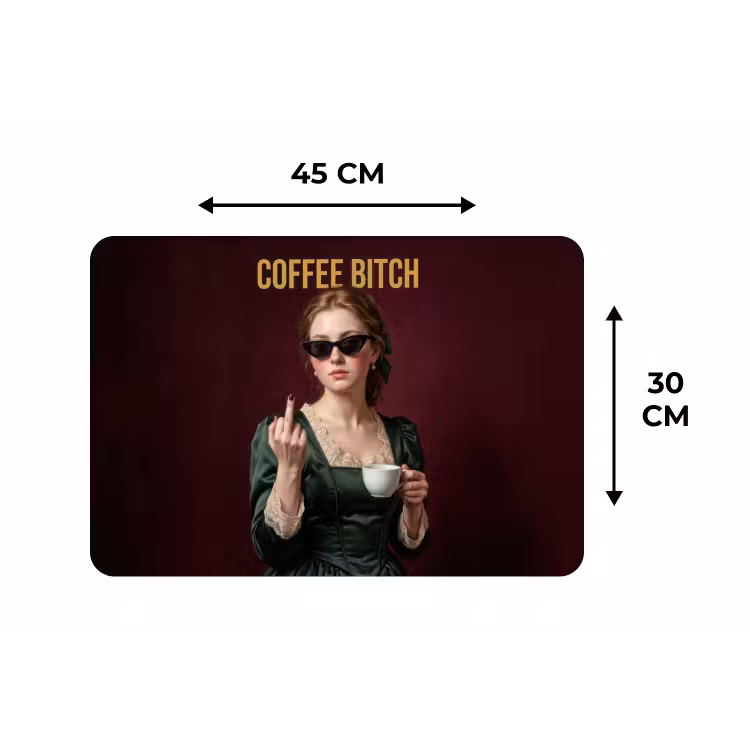 Placemat - 6 stuks - Koffie - Vrouw - Middelvinger — 3