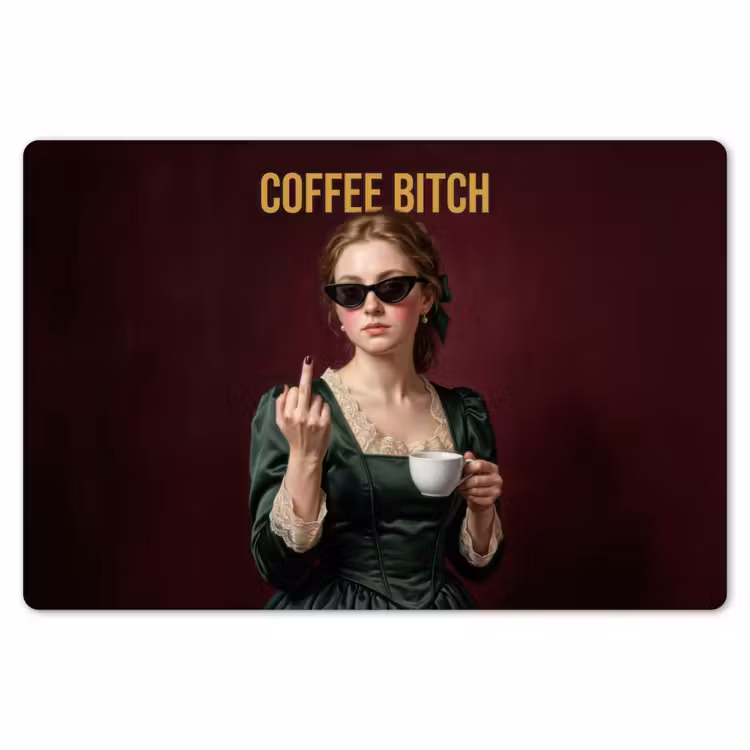 Placemat - 6 stuks - Koffie - Vrouw - Middelvinger — 7