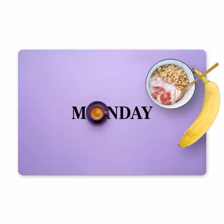Placemat - 6 stuks - Maandag - Mok - Koffie - Paars — 1