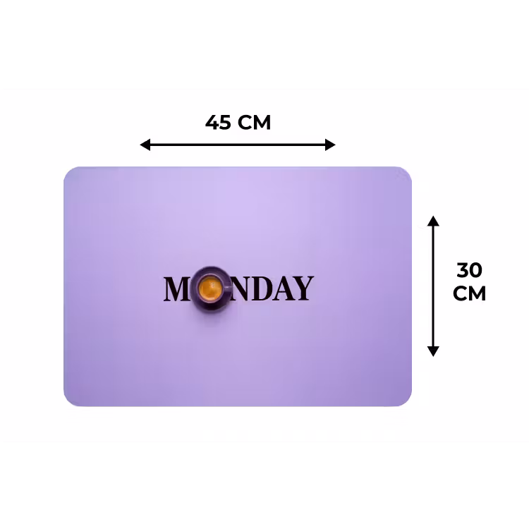 Placemat - 6 stuks - Maandag - Mok - Koffie - Paars — 3