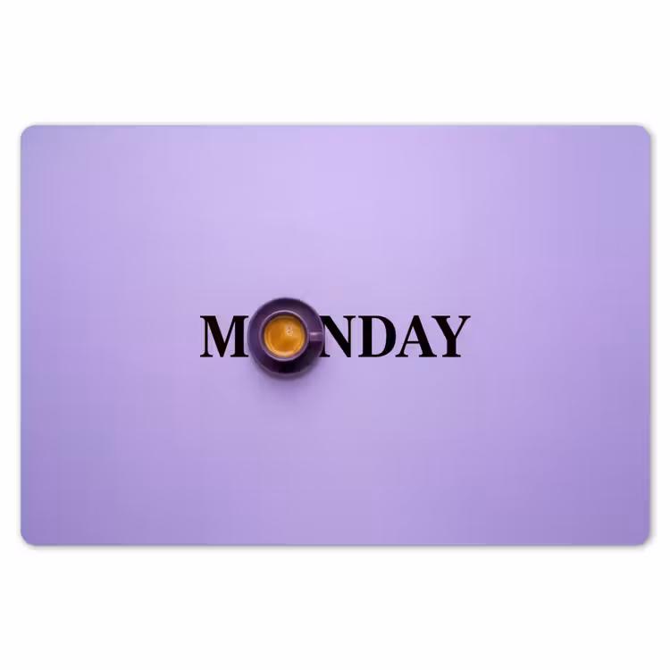 Placemat - 6 stuks - Maandag - Mok - Koffie - Paars — 7