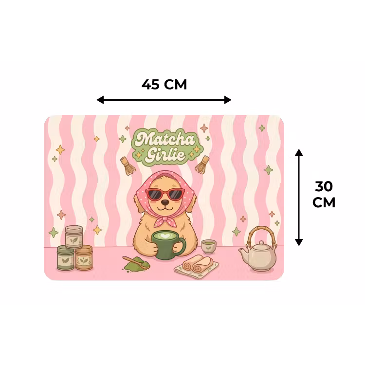 Placemat - 6 stuks - Matcha - Hond - Roze - Groen — 3