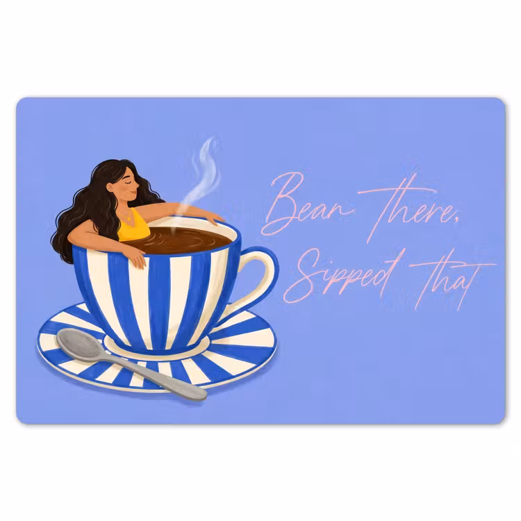 Placemat - 6 stuks - Mok - Koffie - Vrouw - Paars — 7