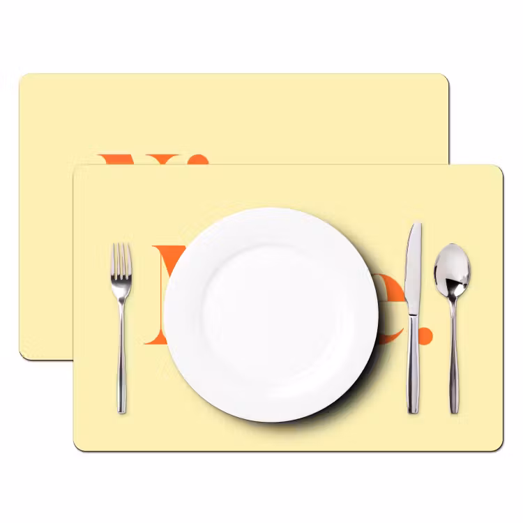 Placemat - 6 stuks - Nice - Oranje - Geel - Minimalistisch — 2