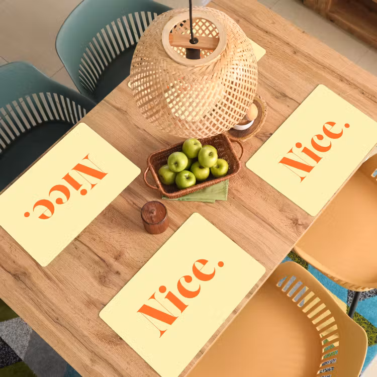 Placemat - 6 stuks - Nice - Oranje - Geel - Minimalistisch — 6