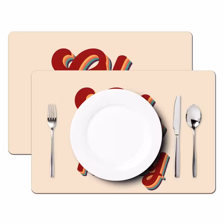 Placemat - 6 stuks - Oh honey - Rood - Schaduw — 2