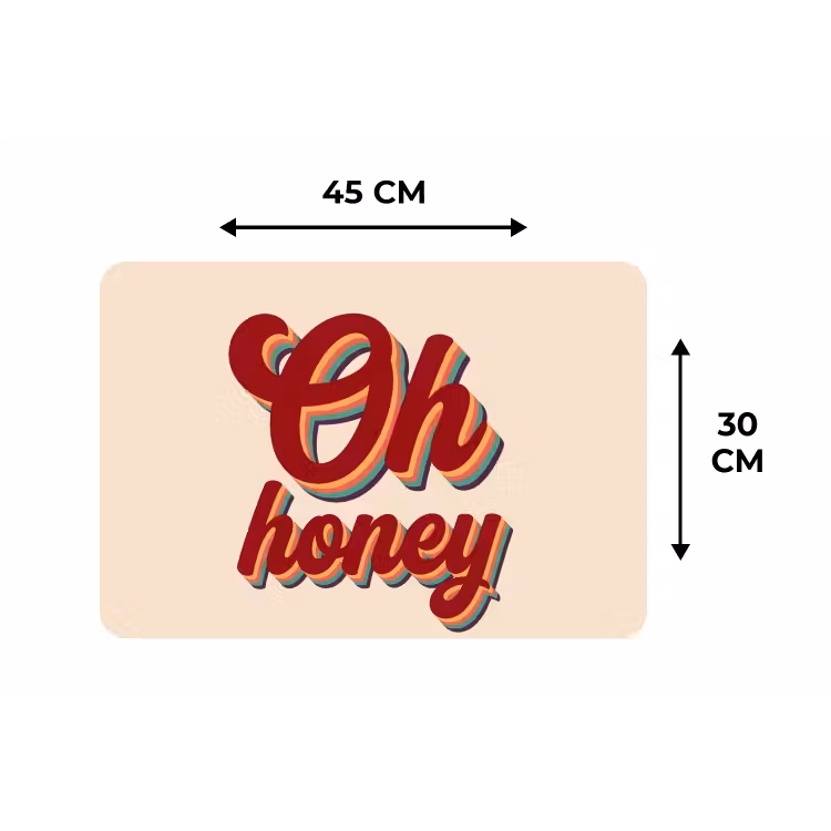 Placemat - 6 stuks - Oh honey - Rood - Schaduw — 3