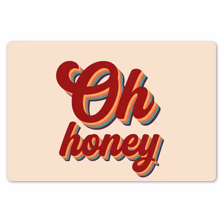 Placemat - 6 stuks - Oh honey - Rood - Schaduw — 7
