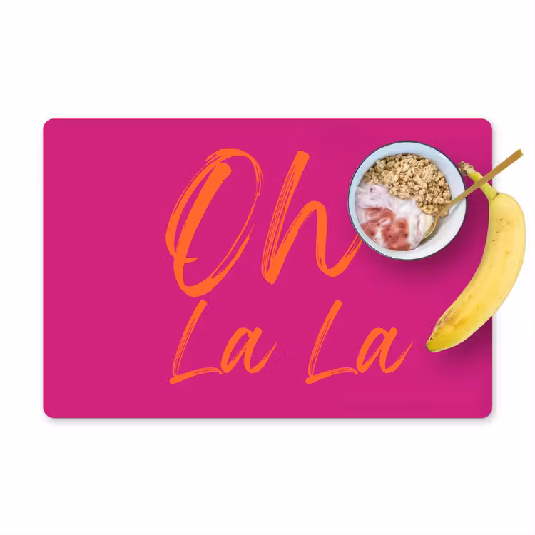 Placemat - 6 stuks - Oh la la - Oranje - Roze — 1