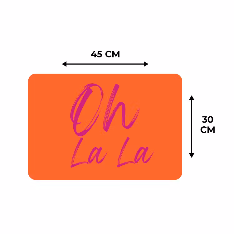 Placemat - 6 stuks - Oh la la - Oranje - Roze - Grafisch — 3