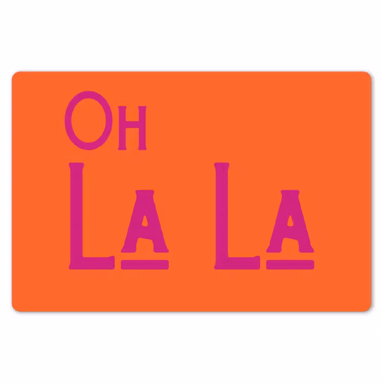 Placemat - 6 stuks - Oh la la - Oranje - Roze - Scheeflettertype — 7