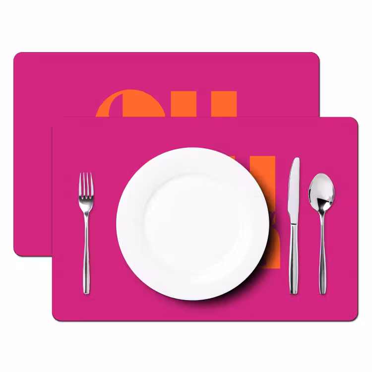 Placemat - 6 stuks - Oh la la - Roze - Oranje - Gestapelde letters — 2