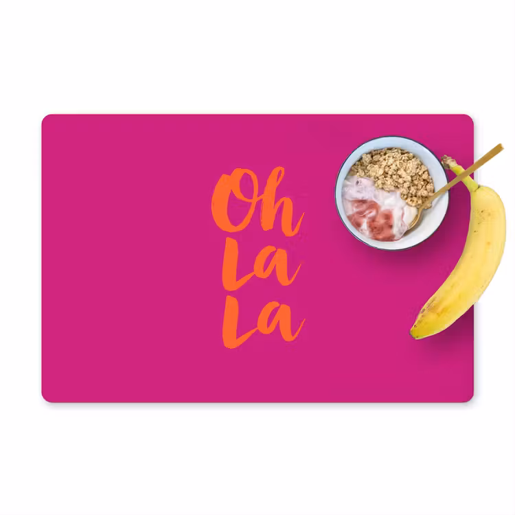Placemat - 6 stuks - Oh la la - Roze - Oranje - Minimalistisch — 1