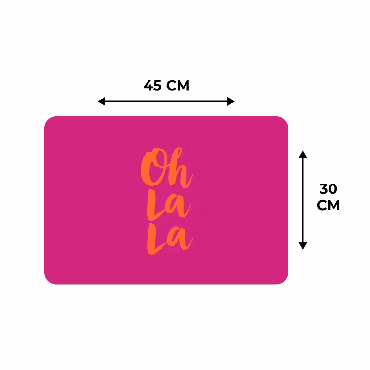 Placemat - 6 stuks - Oh la la - Roze - Oranje - Minimalistisch — 3