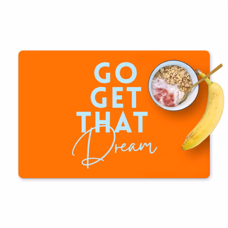 Placemat - 6 stuks - Oranje - Blauw - Go get that dream — 1