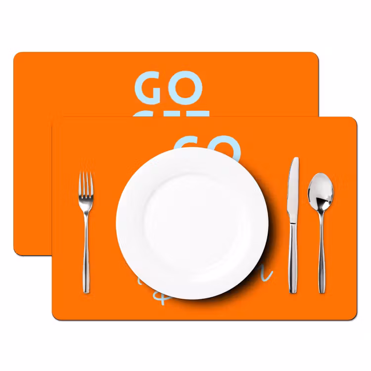 Placemat - 6 stuks - Oranje - Blauw - Go get that dream — 2