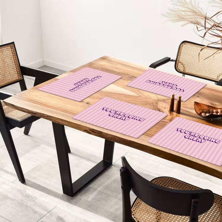 Placemat - 6 stuks - Paars - Strepen - You're doing great - Schaduw — 5