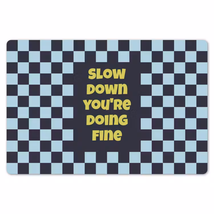 Placemat - 6 stuks - Patroon - Geblok - Blauw - Slow down you're doing fine — 7