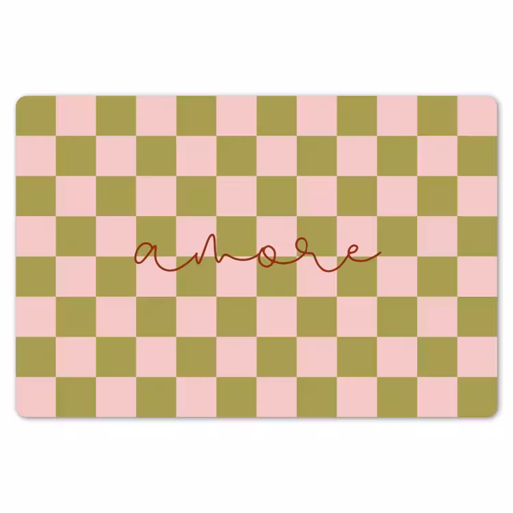 Placemat - 6 stuks - Patroon - Geblokt - Olijfgroen - Amore — 7