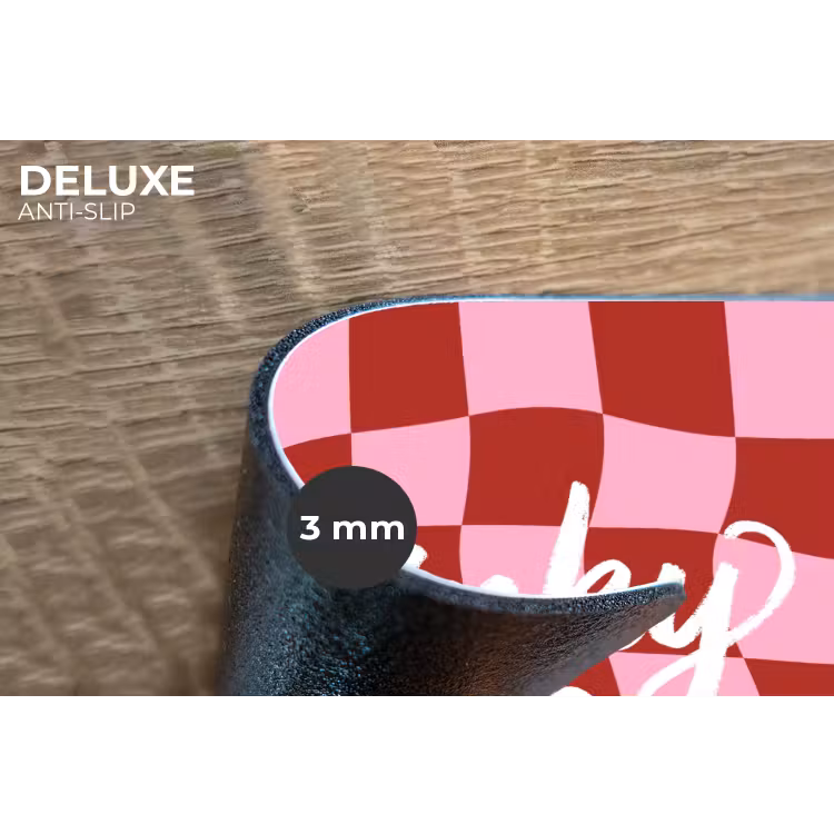 Placemat - 6 stuks - Pinky up - Geblokt - Bordeauxrood — 4