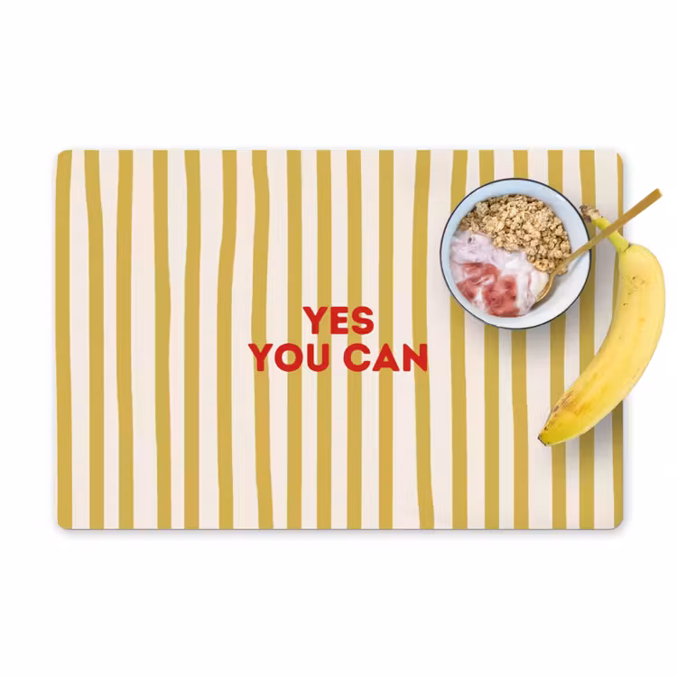 Placemat - 6 stuks - Strepen - Abstract - Yes you can - Rood — 1