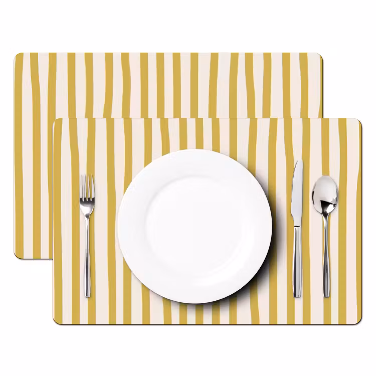 Placemat - 6 stuks - Strepen - Abstract - Yes you can - Rood — 2