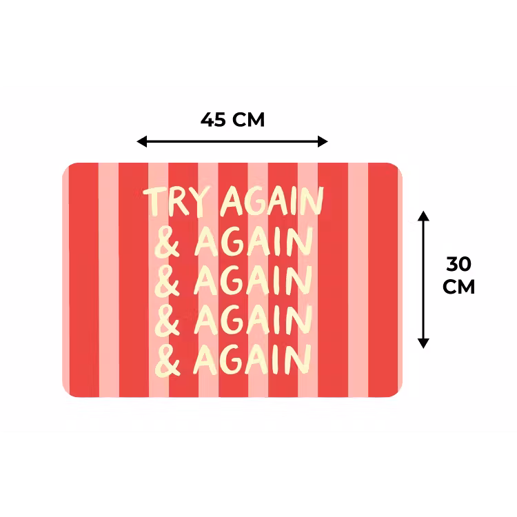 Placemat - 6 stuks - Strepen - Rood - Try again — 3