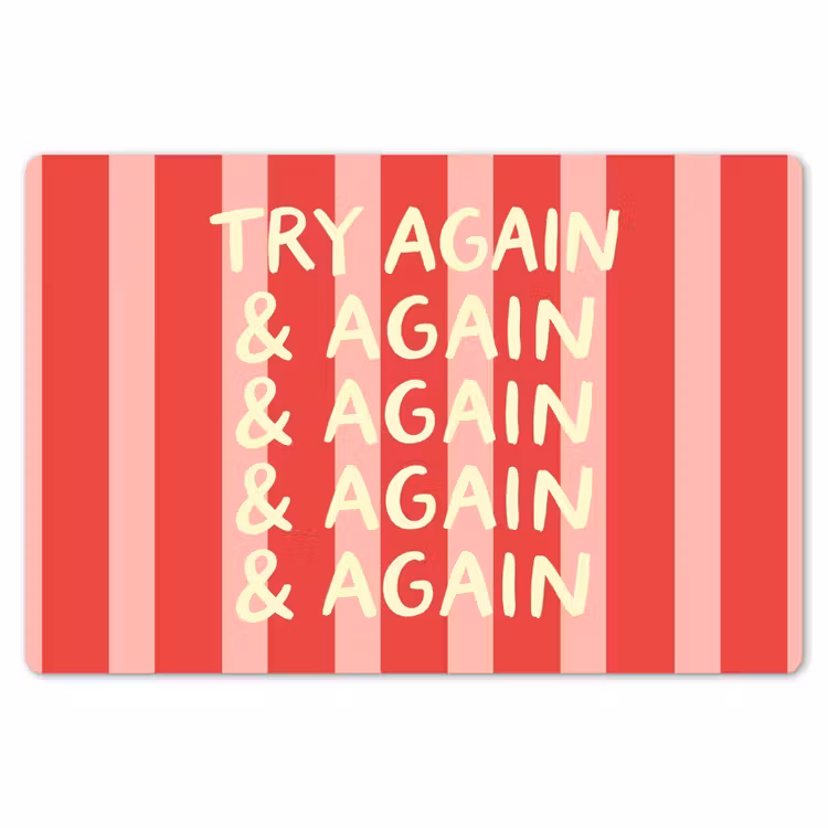 Placemat - 6 stuks - Strepen - Rood - Try again — 7