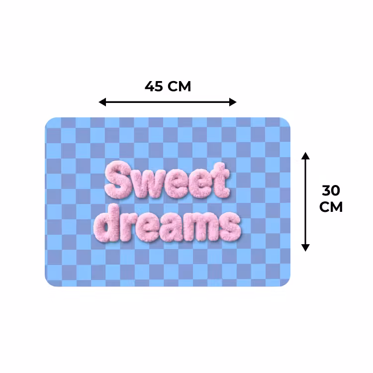 Placemat - 6 stuks - Sweet dreams - Vierkanten - Roze - Blauw — 3