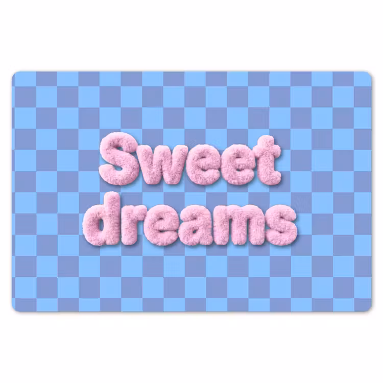 Placemat - 6 stuks - Sweet dreams - Vierkanten - Roze - Blauw — 7