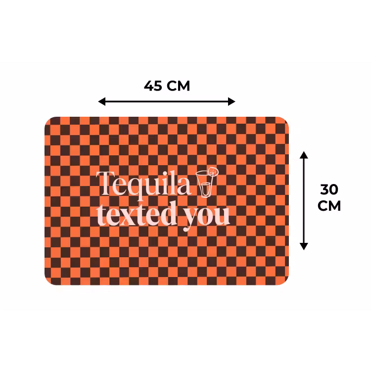 Placemat - 6 stuks - Tequila texted you - Glas - Vierkanten - Oranje — 3