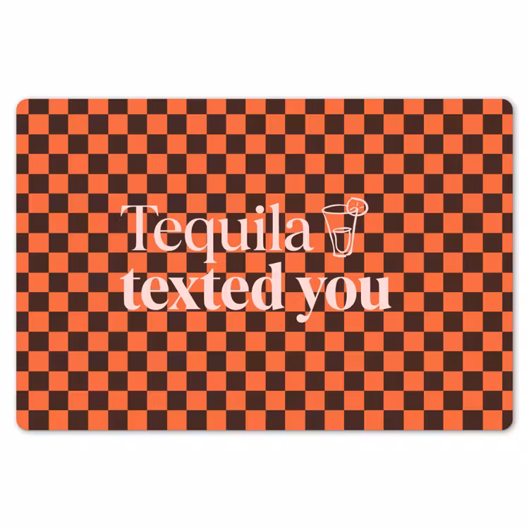 Placemat - 6 stuks - Tequila texted you - Glas - Vierkanten - Oranje — 7