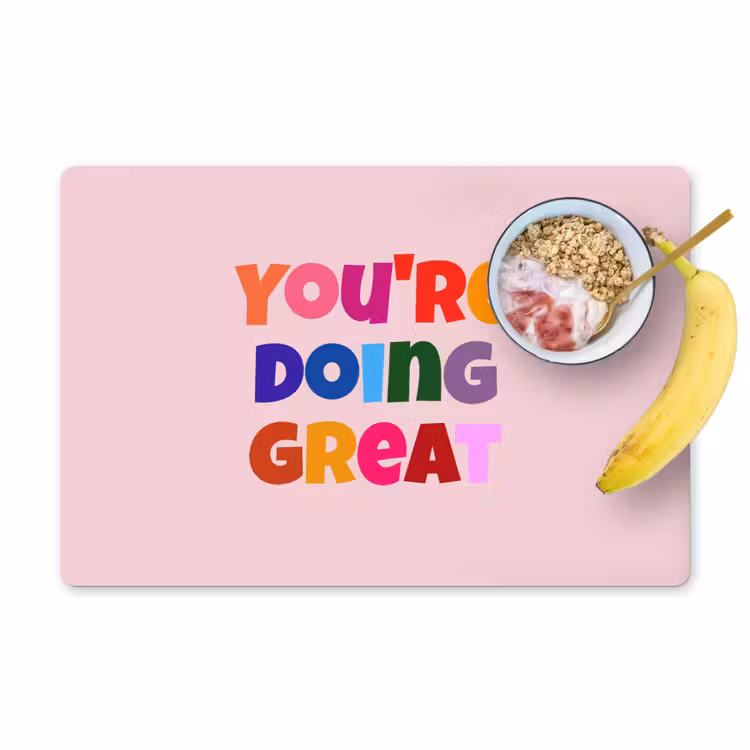 Placemat - 6 stuks - You're doing great - Roze - Kleurrijk — 1