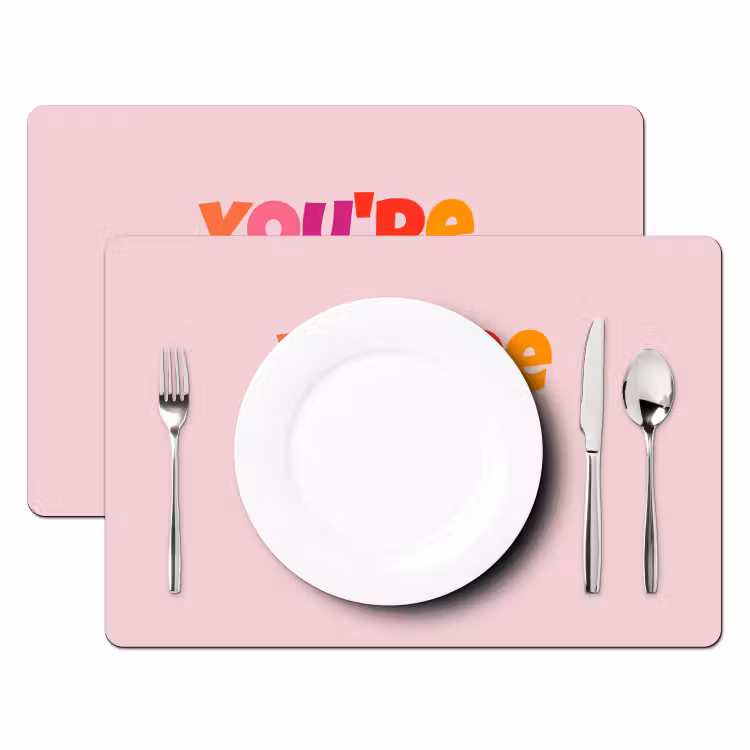 Placemat - 6 stuks - You're doing great - Roze - Kleurrijk — 2