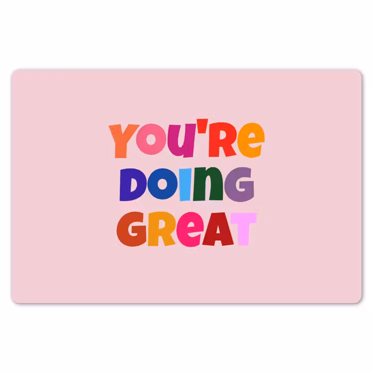 Placemat - 6 stuks - You're doing great - Roze - Kleurrijk — 7