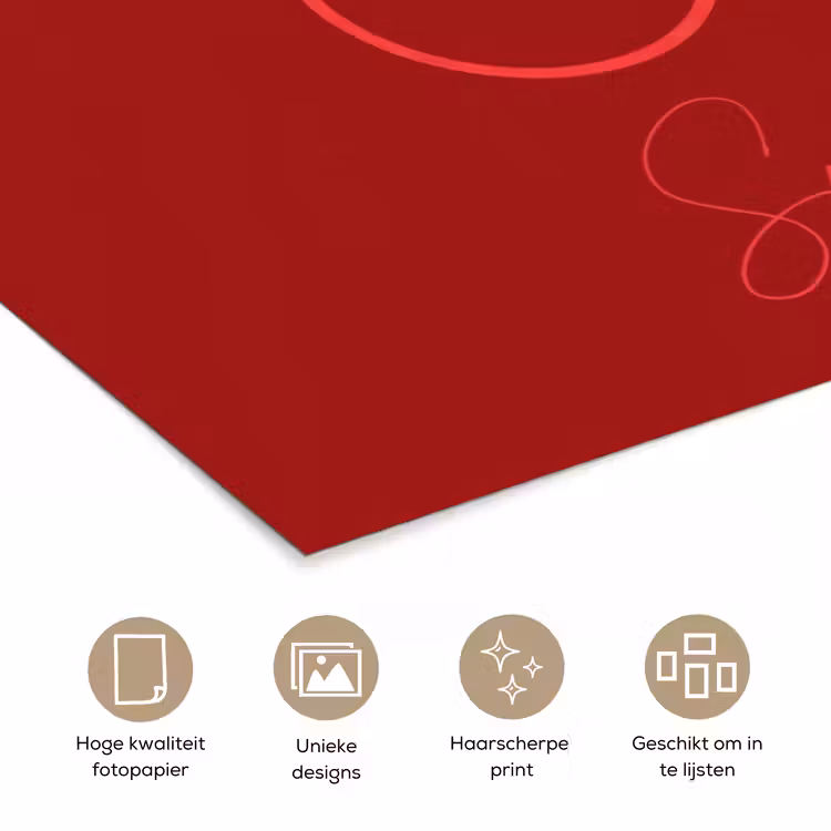 Poster - Big titties small heart - Rood - Hart — 5