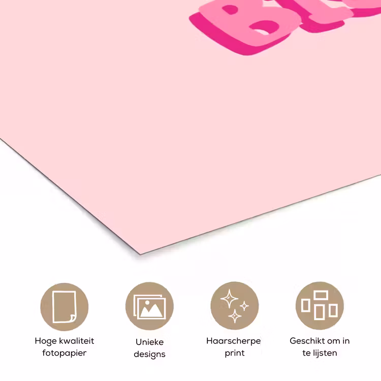 Poster - Bisou - Roze - Dikke letters — 5