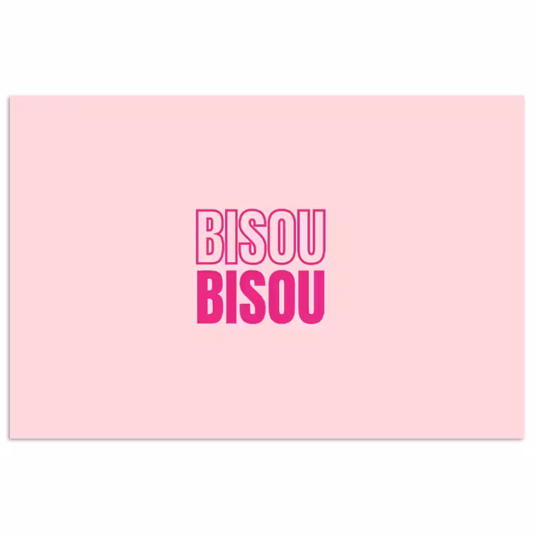 Poster - Bisou - Roze - Minimalistisch — 1
