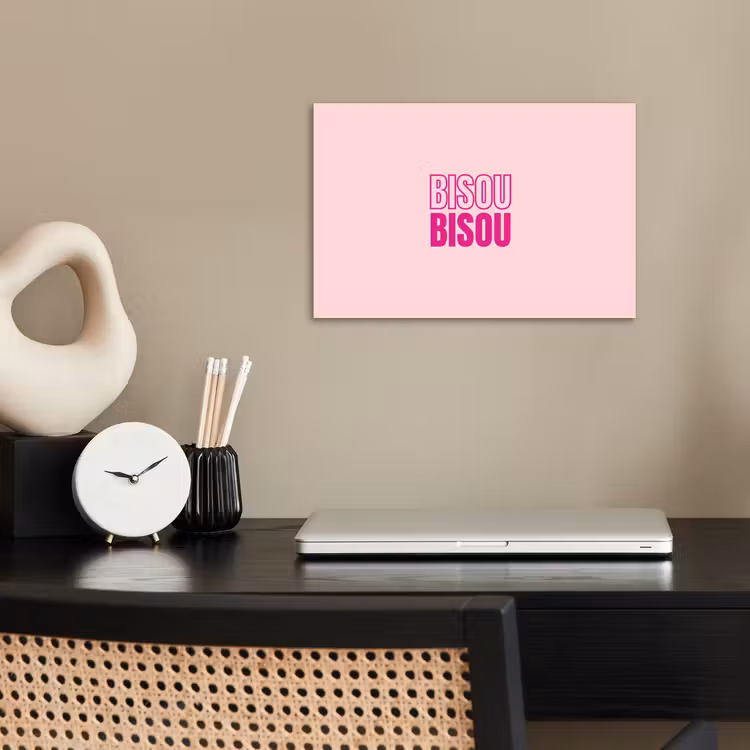 Poster - Bisou - Roze - Minimalistisch — 2