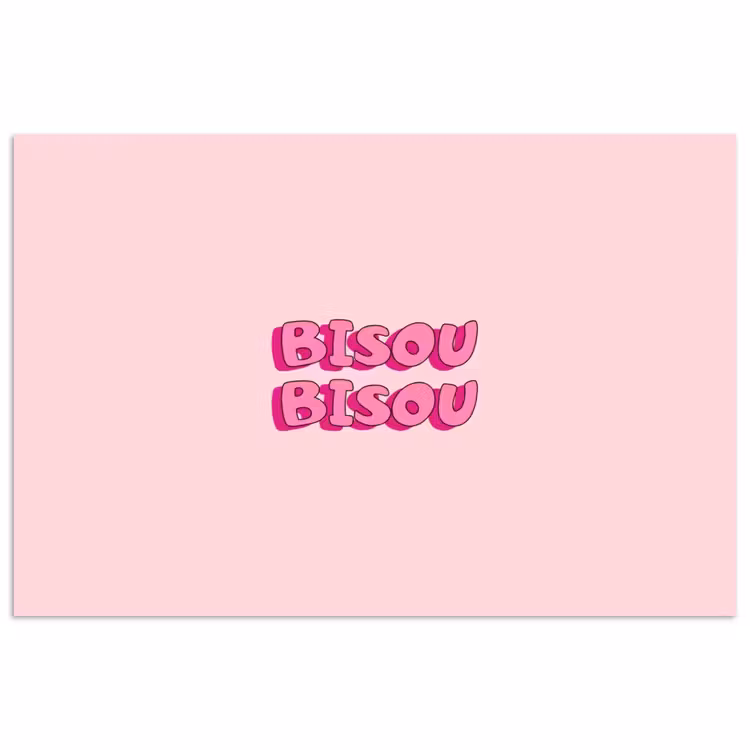 Poster - Bisou - Roze - Schaduw — 1