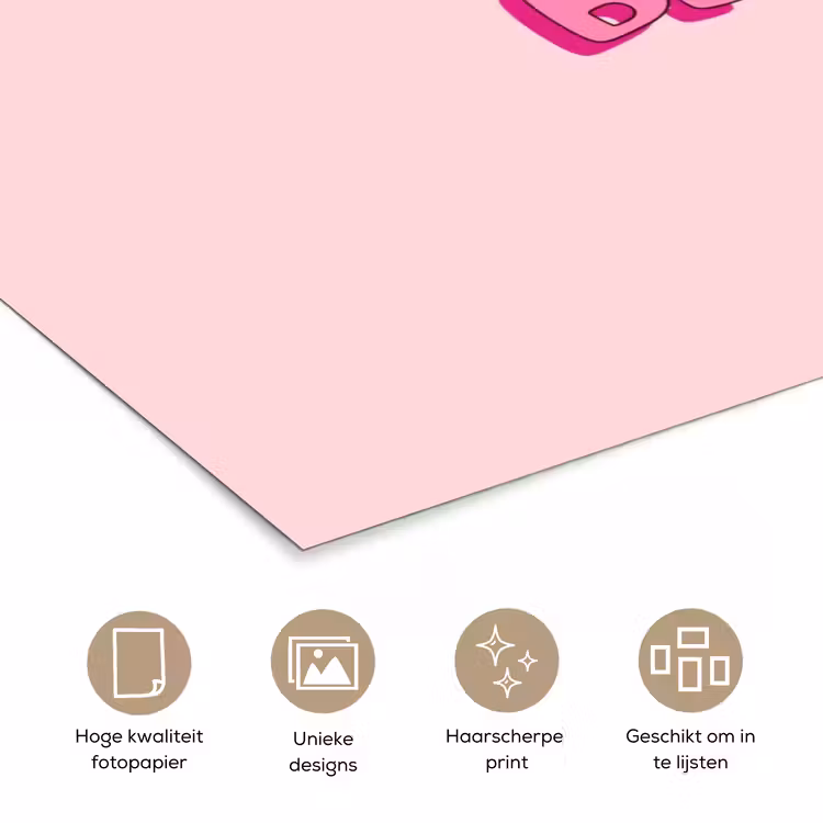 Poster - Bisou - Roze - Schaduw — 5