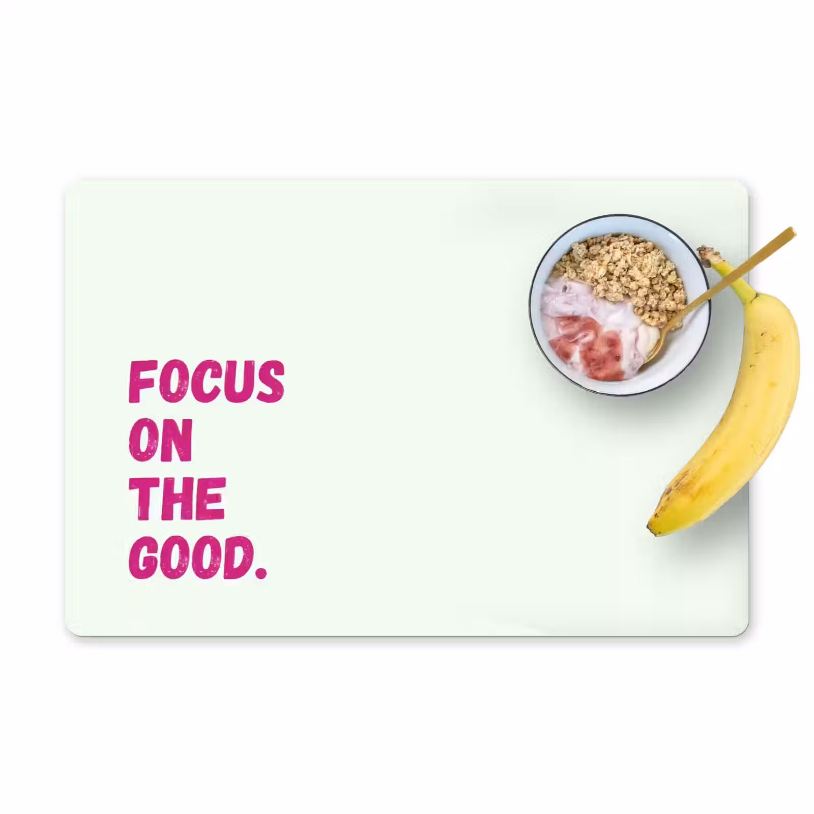 Placemat - 6 stuks - Focus on the good - Beige - Roze — 1